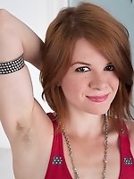 See sexy hairy redhead Zia pose fiery hot