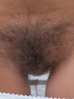 Hairy babe Promesita enjoys sunny days